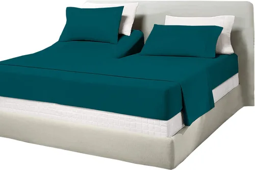 Vista 55 de Juego de sábanas de algodón de 600 hilos tamaño Queen dividido para base de cama ajustable, juego de sábanas de 4 piezas con bolsillo profundo