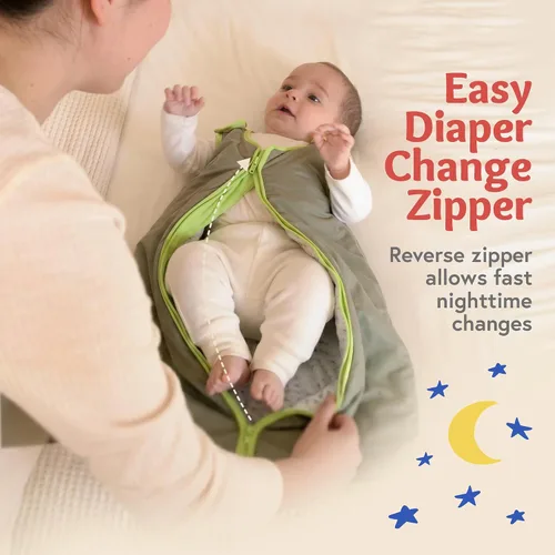 Vista 7 de Saco de dormir para bebé, nido para dormir de Baby Deedee, Rosa (Candy Pink) Patented shoulder snaps and full-length zipper help make dressing and