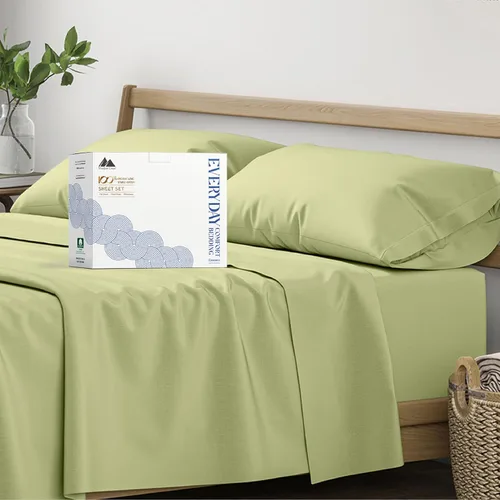 Vista 15 de Mayfair Linen Juego de sábanas de percal 100 % algodón orgánico, tamaño individual o 2 unidades, suaves y crujientes de algodón orgánico