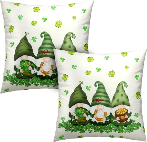 Vista 21 de Juego de 2 fundas de almohada abstractas bohemias de 16 x 16 pulgadas, modernas fundas de almohada de mediados de siglo, diseño de hojas verdes