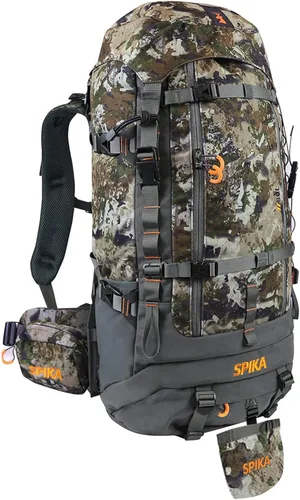 Vista 9 de SPIKA Mochila de caza con marco interno, mochila de senderismo impermeable para extensible, 40L + 80L + capacidad