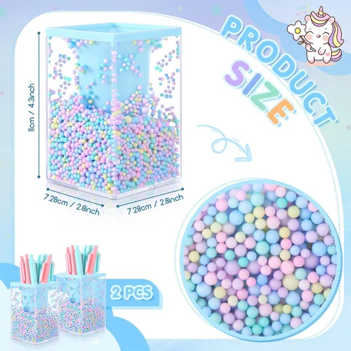 Vista 2 de Zonon 2 soportes para bolígrafos de burbujas para escritorio, lindo organizador de brochas de maquillaje y portalápices con un divertido diseño