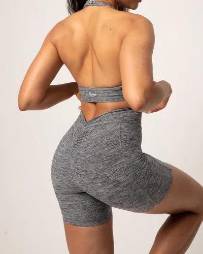 Vista 5 de Danysu Pantalones cortos de entrenamiento con corte en V, pantalones cortos de entrenamiento de cintura alta, pantalones deportivos para gimnasio