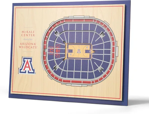 Vista 38 de YouTheFan - Póster para pared de la NCAA, vista de estadio en 3D de 5 niveles, Marrón