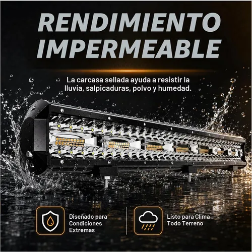 Vista 6 de ASLONG Barra de luz LED de 20 pulgadas y 126 W, parpadeo estroboscópico blanco/ámbar con seis modos, combo de luz de conducción todo terreno, 1