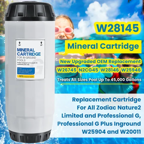 Vista 2 de Repuesto para cartucho mineral Nature2 G45 W28145 N2CG45 W26745 para todos los sistemas de piscina enterrados Zodiac Limited y Professional G o Pro