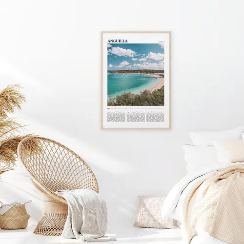 Vista 2 de Póster de viaje de Anguila, arte de pared de Anguila, impresión de póster de Anguila, foto de Anguila, decoración de Anguila, Caribe