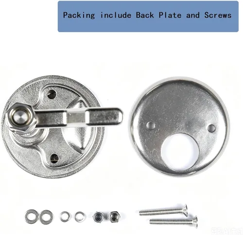 Vista 3 de Thorn Pestillo de leva de barco de acero inoxidable Marine Hatch Pull con placa trasera