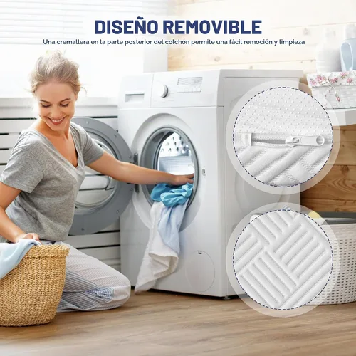 Vista 7 de Colchón tamaño Queen de 10 pulgadas, colchón de espuma viscoelástica de gel Blanco