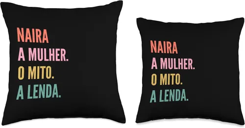 Vista 3 de Funny Portuguese First Name Design - Naira Throw Pillow