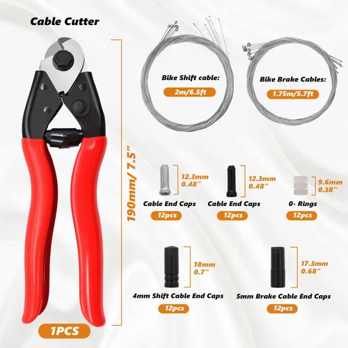 Vista 2 de mankk Kit universal de 73 piezas de cables de freno de bicicleta y kit de repuesto de carcasa de acero inoxidable para bicicleta de bicicleta Kit