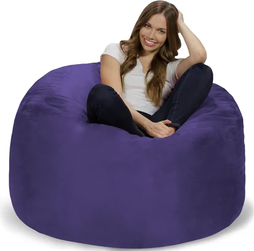 Vista 10 de Chill Sack - Sillón puff, Tela, Suave lino sintético, color negro.
