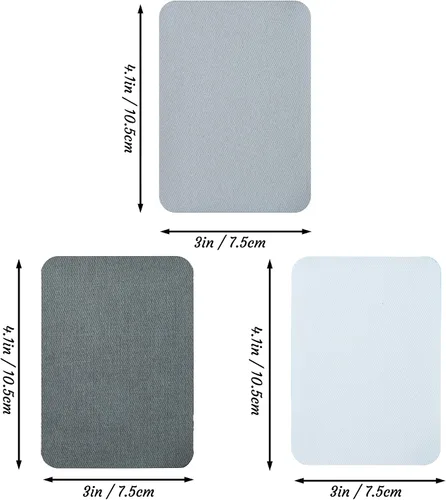 Vista 2 de 12 piezas de parches termoadhesivos de tela de alta calidad, pegamento fuerte, kit de decoración de reparación 100% algodón, tamaño 3 x 4-1/4