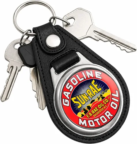 Vista 96 de Brotherhood Round Key Chain for Vintage Motor Oil, Petroleum, and