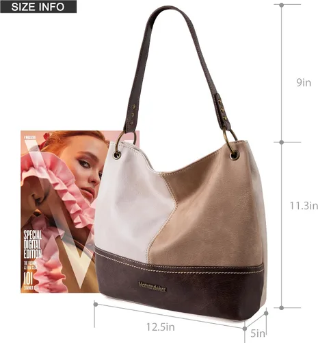 Vista 6 de Montana West Monederos para mujer, bolsos de hombro Hobo con cremallera