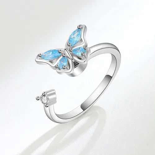 Vista 47 de Anillo de plata 925, anillos de plata ajustables para mujer, anillos de pulgar abiertos, anillos de circonio, anillos ajustables, anillos abiertos