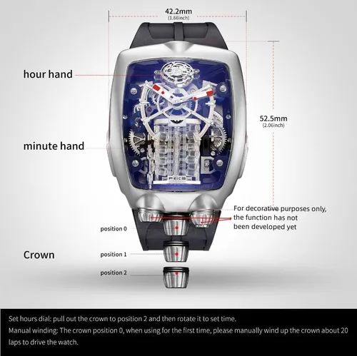 Vista 6 de FEICE Watches for Men Automatic Skeleton Watch Waterproof Mineral Glass Japanese Movement Supercar Wristwatch Anti Shock Business Tourbillon FM666