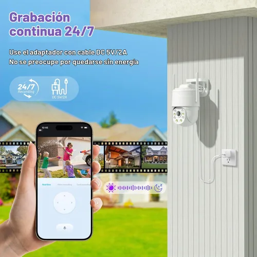 Vista 3 de KKB Cámara de seguridad celular 4G LTE, cámara celular con cable, tarjeta SIM integrada para exteriores/interiores, plan de datos ilimitado, sin