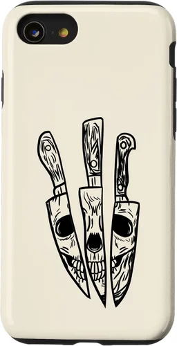 Vista 18 de Skull Reflected on Kitchen Knives Retro Chefs Cooks Gift Case for iPhone 17