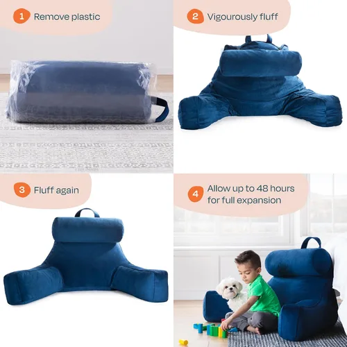 Vista 4 de Linenspa XL Almohada de lectura con brazos y soporte para el cuello