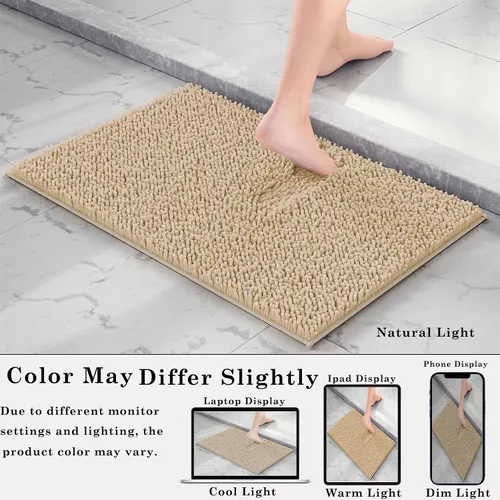 Vista 8 de Juego de alfombras para baño de 3 piezas, juego de alfombrillas antideslizantes, alfombras de baño extra suaves, juego de alfombrillas de baño
