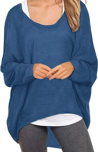 Vista 7 de UGET - Blusa informal para mujer, muy holgada, con mangas de murciélago