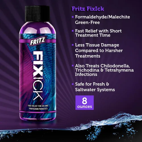 Vista 2 de Fritz Aquatics FZ Fixick8oz Tratamiento para peces de agua dulce y salada (8 onzas) (paquete de 1)