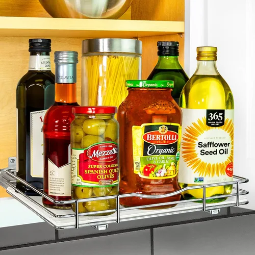 Vista 23 de LYNK PROFESSIONAL® Organizador de especiero extraíble para el interior de armarios de cocina - 4-3/8 pulgadas de ancho - Cajón deslizable - Estantes