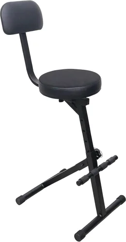 Vista 2 de Prox X-GIGCHAIRMK2 - Silla de trono portátil plegable para operador AV para DJ, altura ajustable, con cojín acolchado de terciopelo de 13 pulgadas