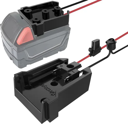 Vista 11 de Adaptador de rueda eléctrica con fusible e interruptor para batería Milwaukee de 18 V, adaptador de batería hermético no soplado con fusible de 30 A
