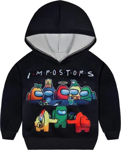 Vista 2 de Sudadera con capucha para niños, suéter para niños de 5 a 10 años