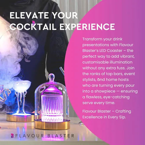 Vista 6 de Flavor Blaster - Posavasos LED multicolor Batería de más de 12 horas de duración 9 ondas de color Recargable Resistente al agua y fácil