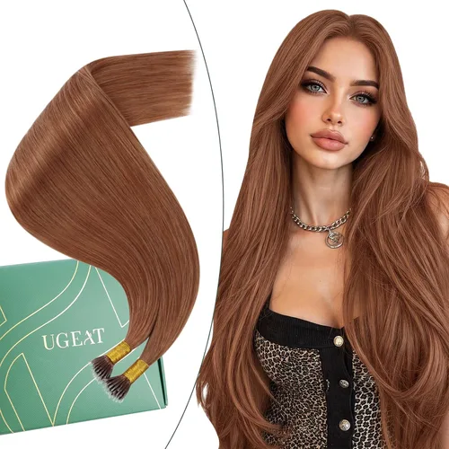 Vista 24 de Ugeat - Extensiones de cabello humano con microanillo, 14 pulgadas, extensiones de cabello Remy con microcuentas de 1 gm/hebra, 50 gms, extensiones