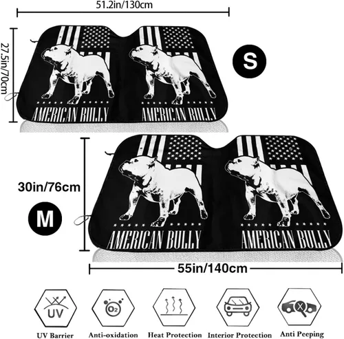 Vista 3 de Bandera americana Bully - Parasol plegable para parabrisas de automóvil, para camioneta, remolque