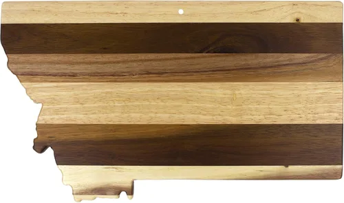 Vista 8 de Totally Bamboo Rock & Branch Shiplap Series Tabla de Cortar de Madera con Forma del Estado de Alabama y Bandeja para Servir Charcutería, Incluye