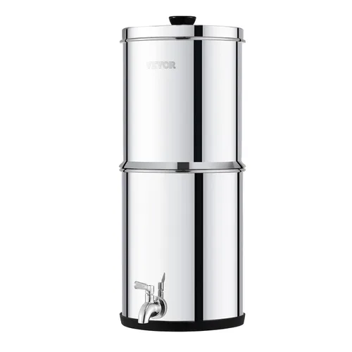 Vista 9 de VEVOR Sistema de filtro de agua por gravedad, sistema de sobremesa de acero inoxidable 304 de 1.5G, sistema de filtración de agua, reduce el plomo