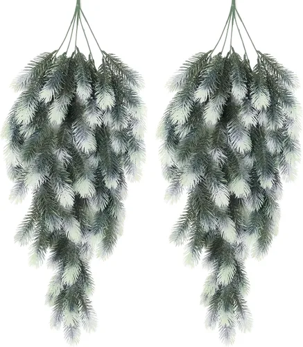 Vista 43 de RECUTMS Guirnalda artificial de otoño, plantas de vegetación sintética 1 pieza seda marrón