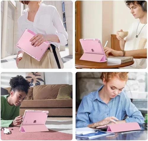 Vista 9 de MoKo for iPad 9th/8th/7th Generation Case 10.2-Inch with Pencil Holder,Pink