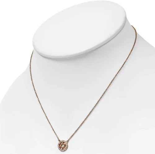 Vista 2 de Collar con colgante de plata de ley 925 con circonita cúbica blanca transparente