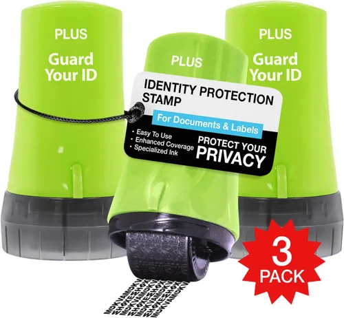 Vista 16 de Guard Your ID Advanced 2.0 Rodillos de goma para robo de identidad, borrador de dirección y prevención de seguridad (Paquete regular de 3, negro)