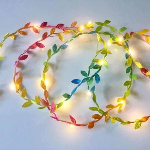 Vista 5 de Cinta de hojas verdes, cuerda de hojas para guirnaldas, manualidades, envoltura de regalos, fiestas, bodas, decoración del hogar, 656 pies/328