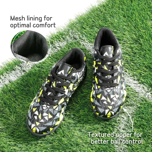 Vista 3 de DREAM PAIRS Zapatos de fútbol de interior para niños y niñas con cordones (bebéniño pequeñoniño grande)