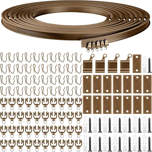 Vista 11 de Jetec Riel de cortina flexible para techo, riel flexible flexible para colgar en la pared, para sala de estar, dormitorio, barra divisora RV