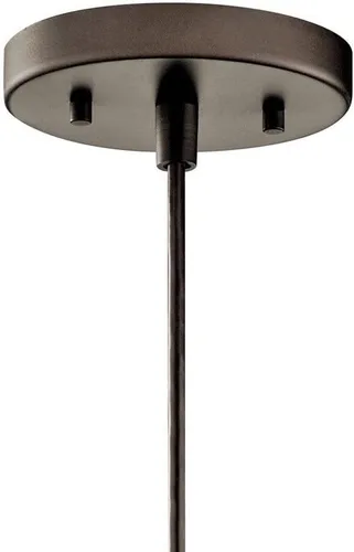 Vista 5 de Kichler Avery 9.75" 1 Luz Mini Colgante con Vidrio Semillado Transparente en Bronce Oldee®
