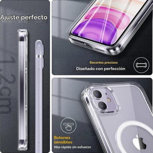 Vista 8 de Fin2feel Funda magnética para iPhone 11, con protector de pantalla de vidrio templado, [compatible con MagSafe], protección contra caídas de grado