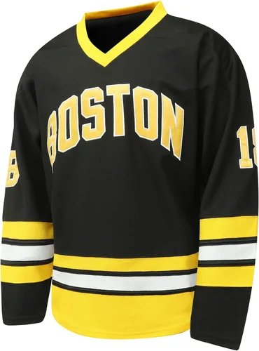 Vista 2 de Happy Gilmore #18 Jersey Boston Adam Sandler 1996 Película Hockey Sobre Hielo Jersey Cosido S-XXXL, 90S Hip Hop Ropa para Fiesta
