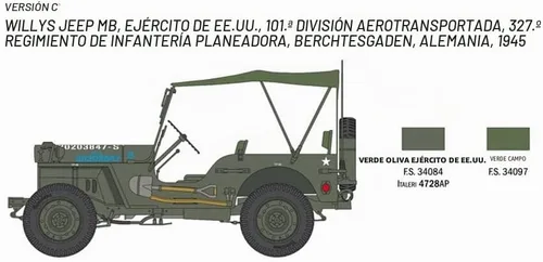 Vista 6 de 3635 Willys Jeep MB 80 aniversario 1:24 Kit
