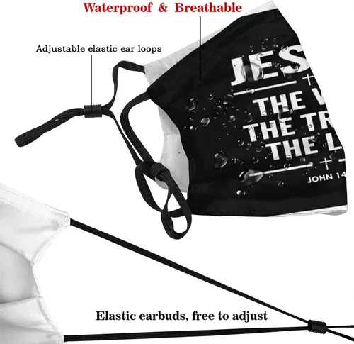 Vista 4 de Máscara facial de Jesús a la moda, reutilizable, pasamontañas para hombres y mujeres