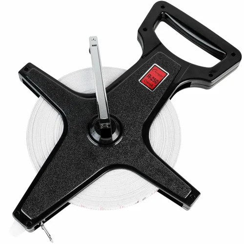 Vista 5 de Champion Sports Cintas medidoras de carrete abierto: manivela duradera con punta de metal, pies y medidores de doble cara, perfectas para pista
