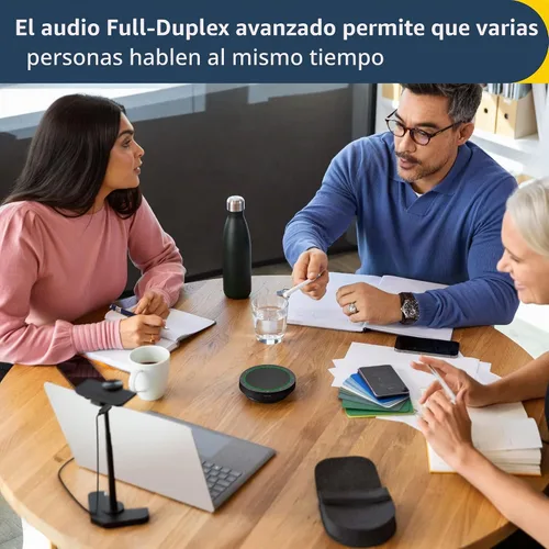 Vista 2 de Jabra Altavoz Bluetooth inalámbrico Speak2 55, altavoz compacto y portátil con 4 micrófonos con cancelación de ruido, altavoz de rango completo